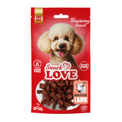 Snack Love Köpek Ödül Ve Eğitim Kuzu-Morina Küp Şekil Kesimli 10 mm Küp 70 gr