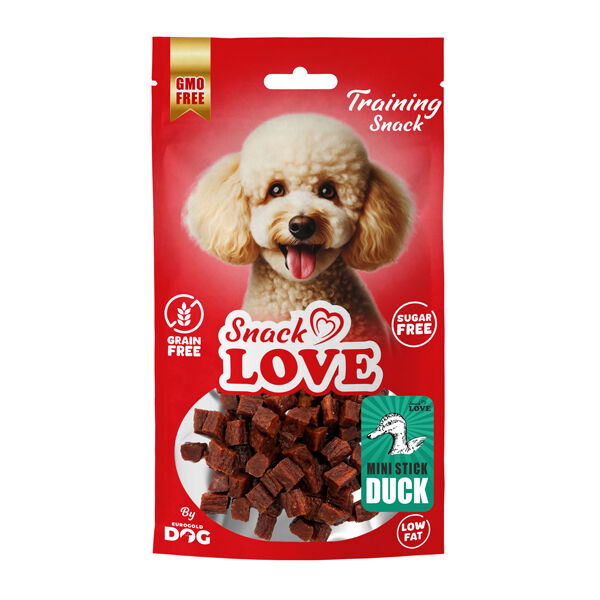 Snack Love Köpek Ödül Ve Eğitim Ördek-Morina Küp Şekil Kesimli 10 mm Küp 70 gr