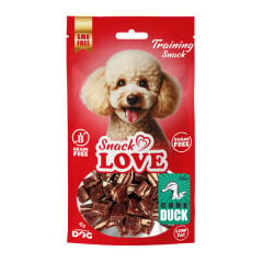 Snack Love Köpek Ödül Ve Eğitim Ördek-Morina Küp Şekil Kesimli 12 mm Küp 70 gr