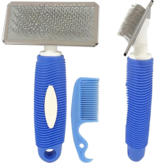 LİON SİLİKON SAPLI METAL KEDİ KÖPEK TARAK M