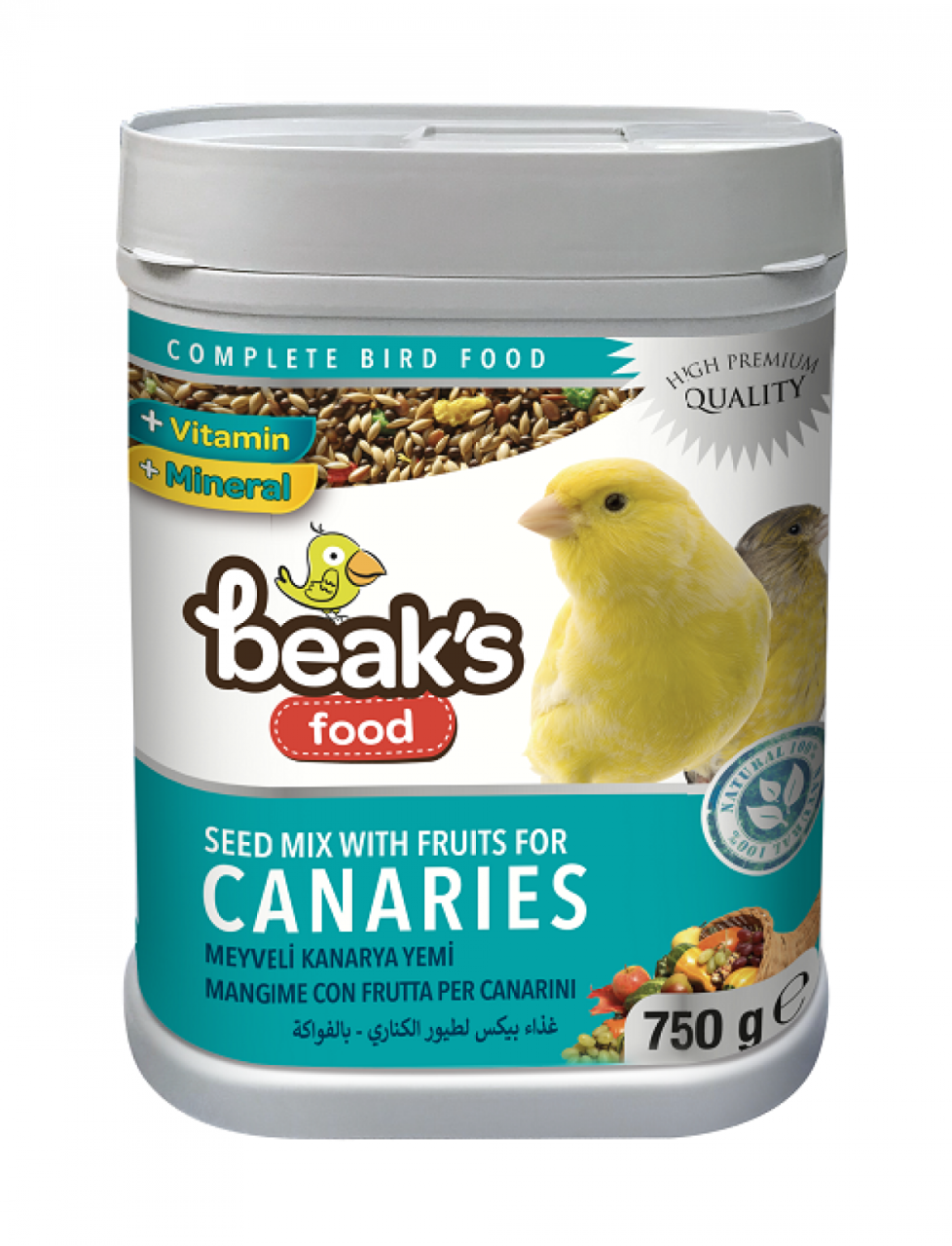 BEAKS Meyveli Kanarya Yemi 750 Gr 8 Adet