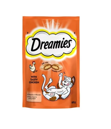 Dreamies İç Dolgulu Tavuklu Kedi Ödül Bisküvisi 60gr x 6 Adet
