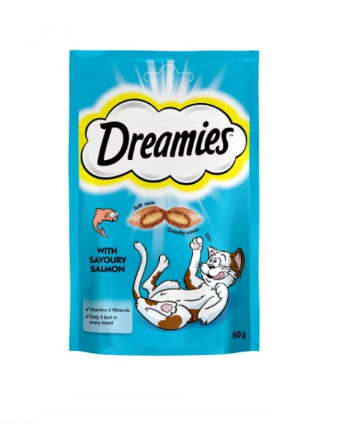 Dreamies İç Dolgulu Somonlu Kedi Ödül Bisküvisi 60gr x 6 Adet