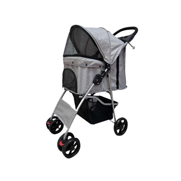 EuroDog Katlanabilir Köpek Arabası Gri 80,5x40,5x101 cm