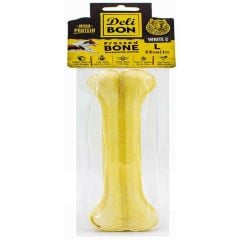 DeliBon Deri Press Köpek Kemik 22 Cm Beyaz 1 Ad