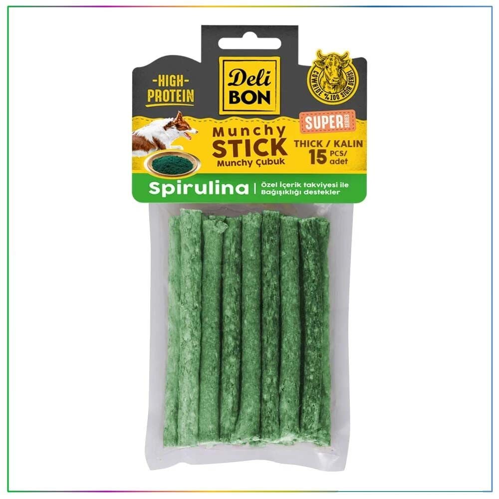 Delibon Super Munchy Çubuk Spirulinalı Kalın 15'li
