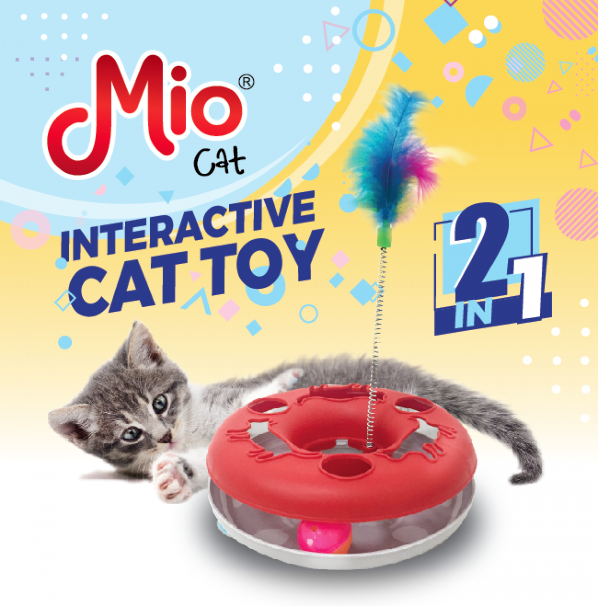 Mio 2'si 1 Arada İnteraktif Kedi Oyuncağı