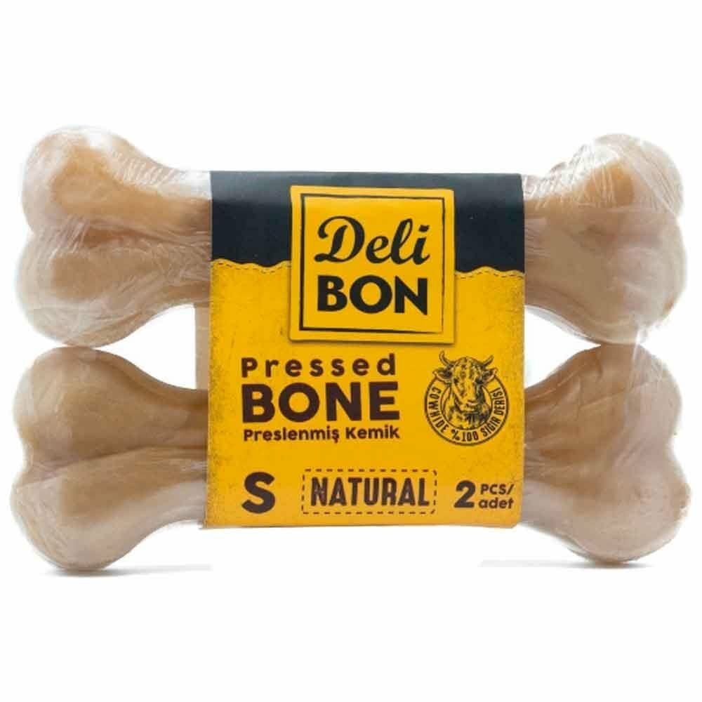 Delibon Köpekler İçin Deri Pres Kemik Naturel 12 Cm 2 Li Paket