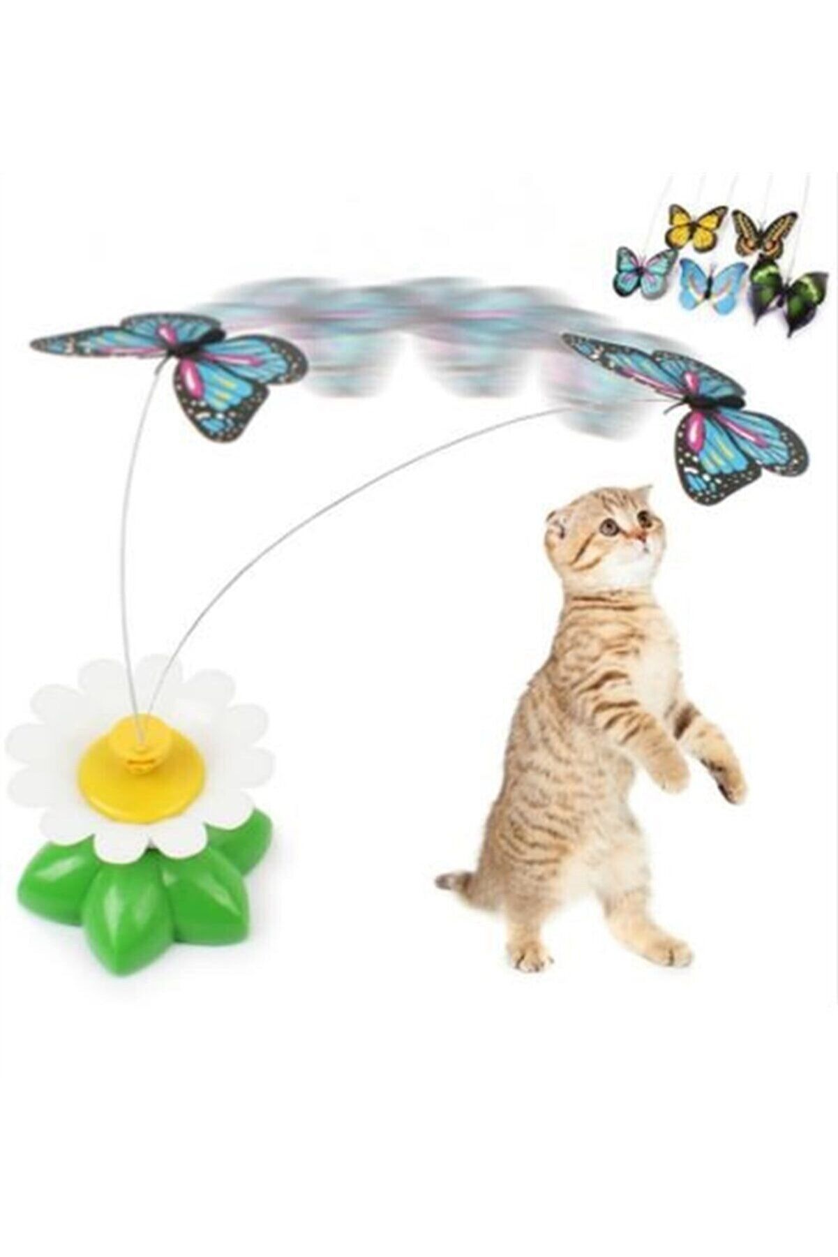 Rüzgar Hareketli Dönen Kelebek - Kedi Oyuncağı