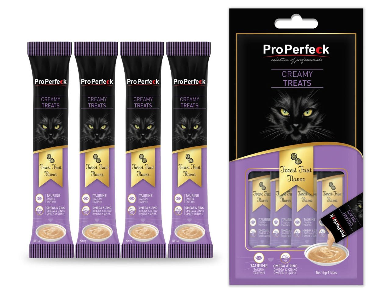 Pro Perfeck Orman Meyveli Krema Kedi Ödülü 4x15 gr 12 ADET