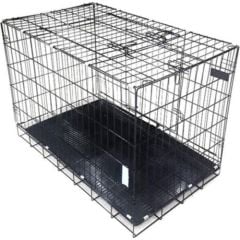 Köpek Kafesi Alt Izgaralı Siyah (76x46x56)