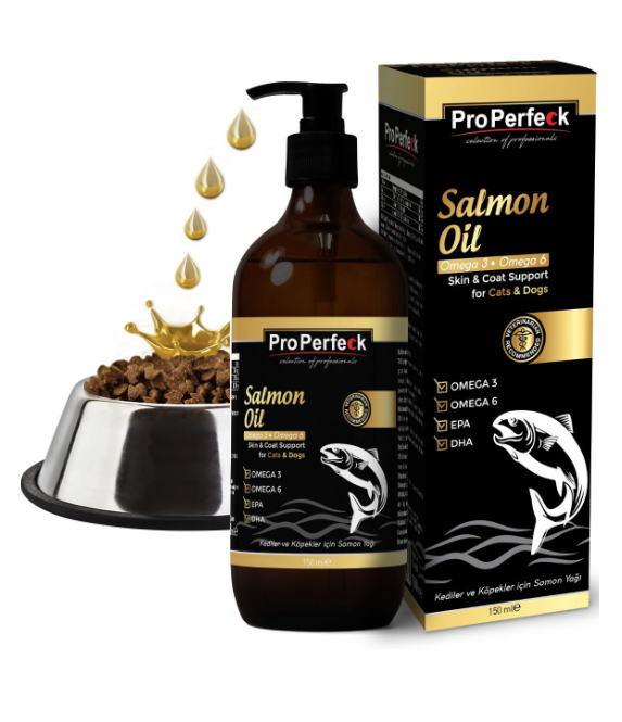 Pro Perfeck Kedi ve Köpekler İçin Somon Yağı 150 ML (Tüy Sağlığı ve İştah Açma Desteği)