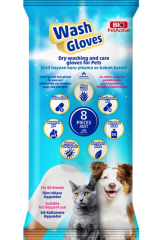 Bio PetActive Wash Gloves | Evcil Hayvanlar Için Kuru Yıkama Kesesi 8 Adet