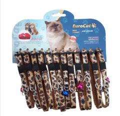 EuroCat Leopar Desenli Çıngıraklı Kedi Boyun Tasması 12'lü