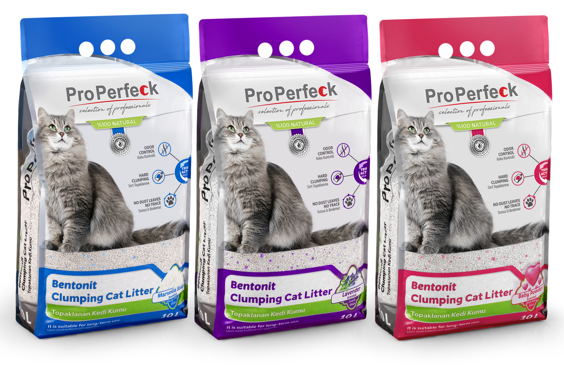 PRO PERFECK KEDİ KUMU 120 ADET KARIŞIK 10 LT