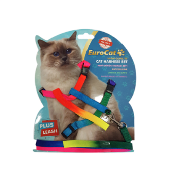 EuroCat Kedi Göğüs Tasması Gökkuşağı Desenli