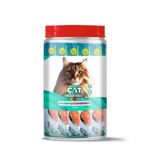 EuroGold Cat Sıvı Kedi Ödülü Somon - Kızılcık 30x15Gr