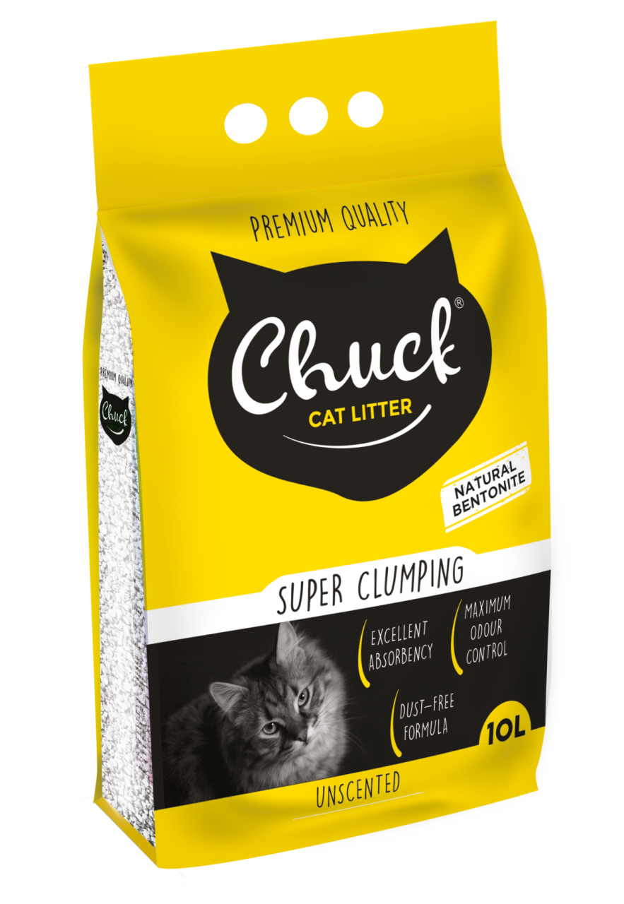 Chuck 10 Litre Parfümsüz İnce Bentonit Kedi Kumu