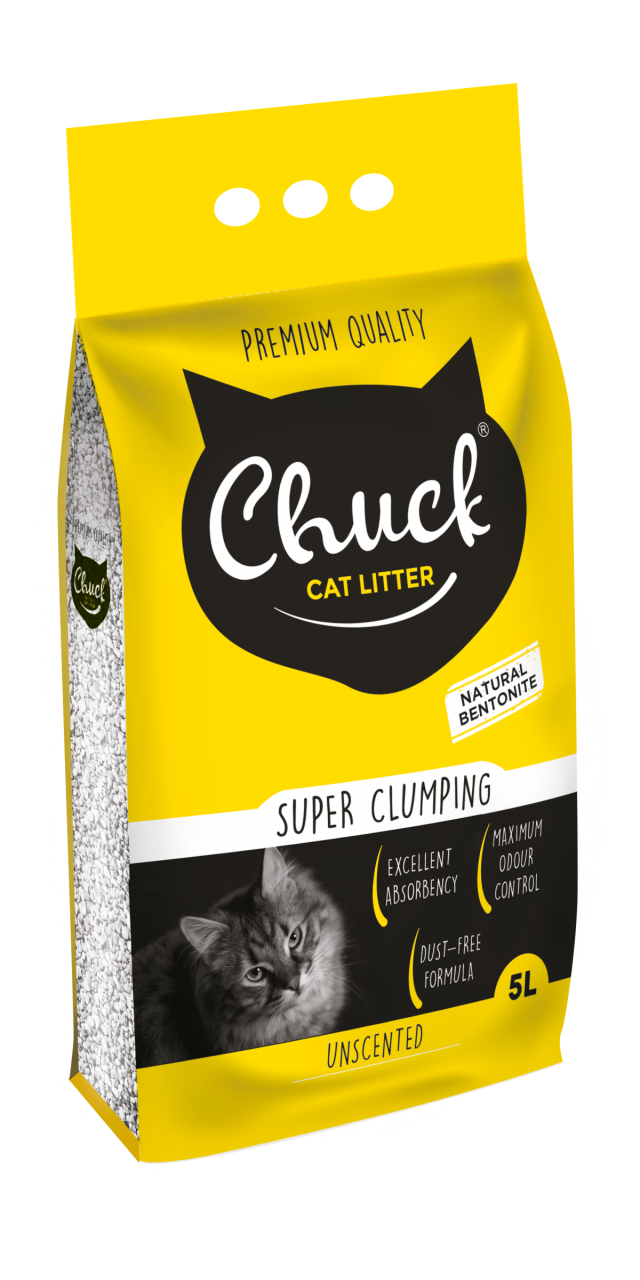 Chuck 5 Litre Parfümsüz İnce Bentonit Kedi Kumu