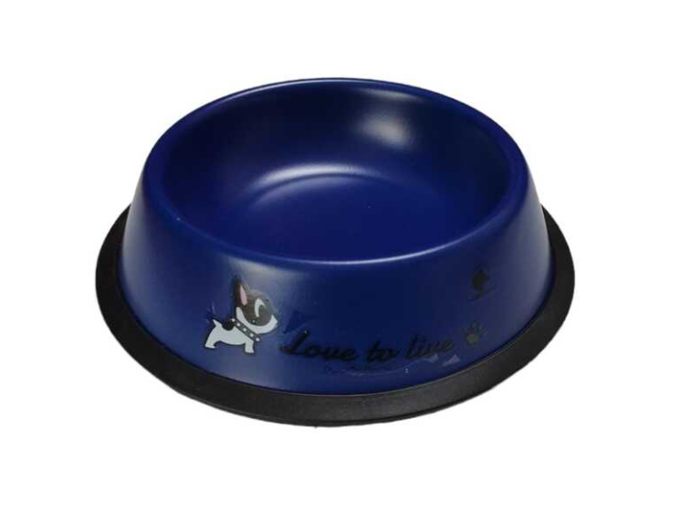Baskılı Renkli Çelik Mama Kabı 22 Cm
