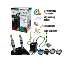 LifeTech 838 Akvaryum Dış Filtre 4 Kovalı içi Dolu 1200 Lh 28W