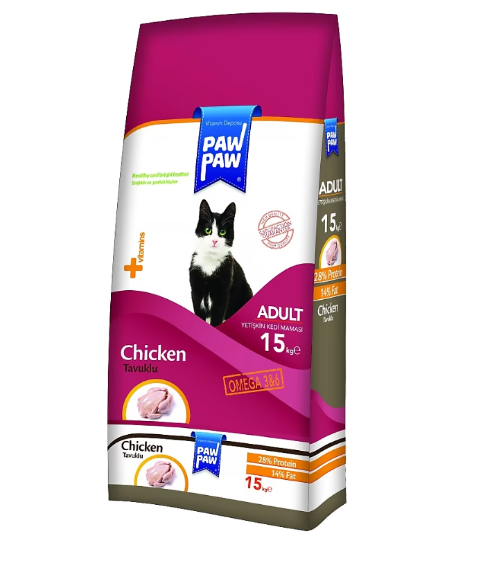Paw Paw Tavuk Etli Yetişkin Kedi Maması 15 Kg