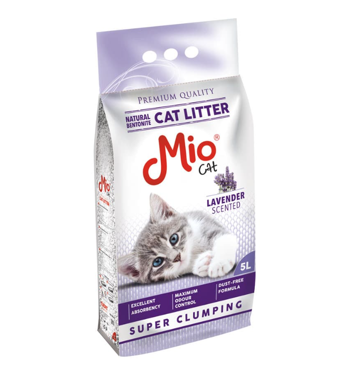 Mio Lavanta Kokulu İnce Bentonit Kedi Kumu 5 Lt