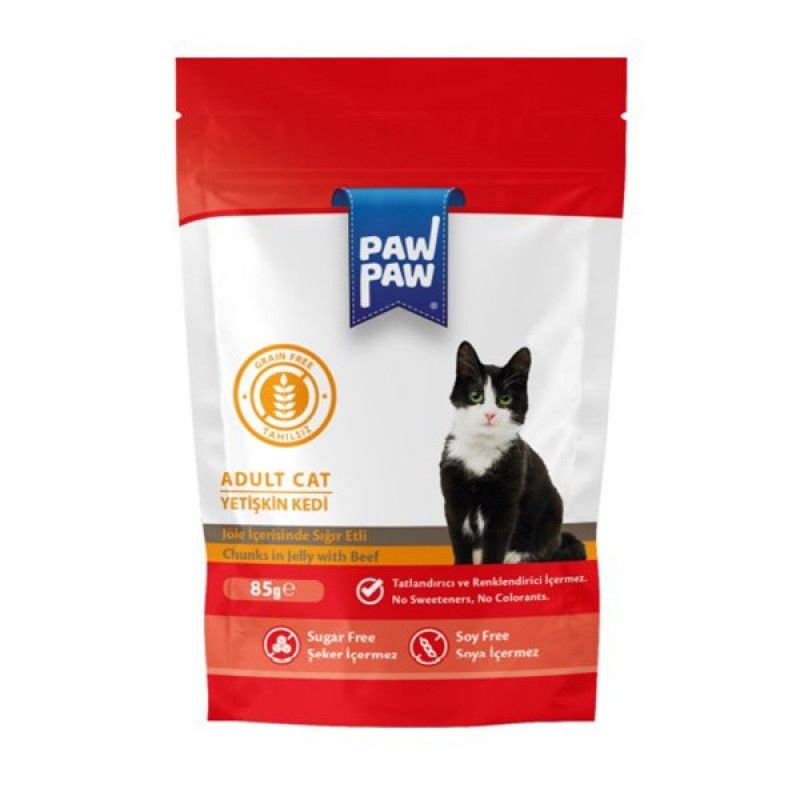 PAW PAW KEDİ SIĞIR ETLİ 85 GR POUCH 24 ADET