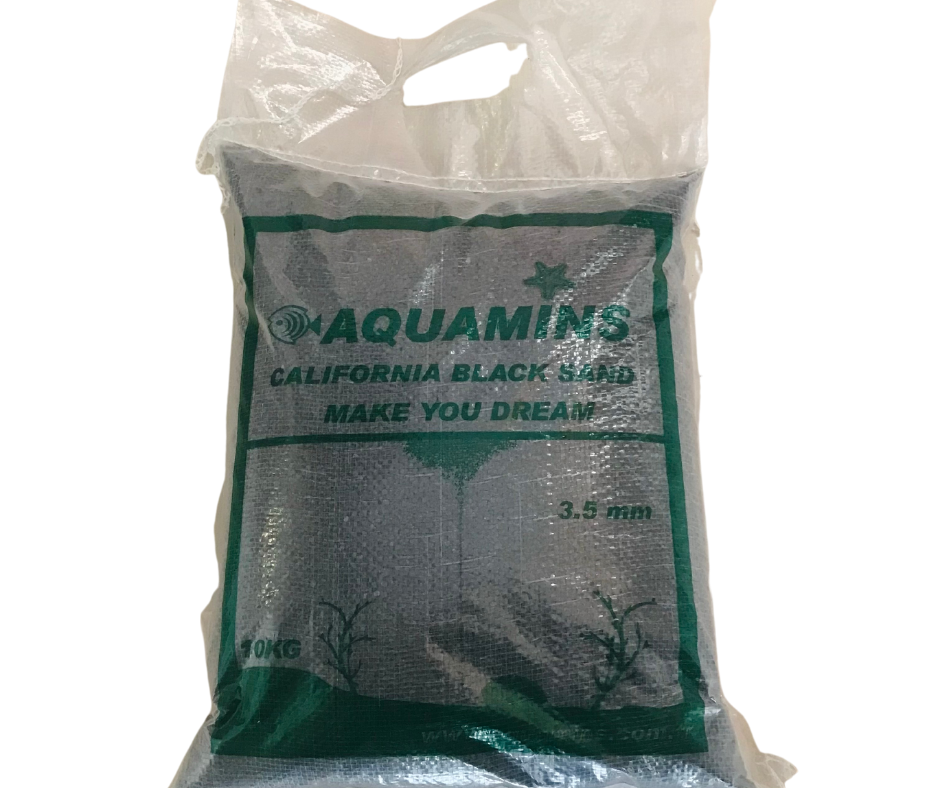 AQUAMİNS SİYAH AKVARYUM KUMU 3.5 MM 10 KG