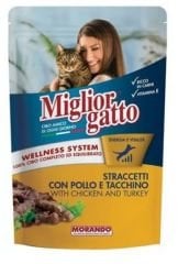 Miglior Gatto Pouch Tavuk Etli ve Hindi Etli Yetişkin Kedi Yaş Maması 100gr 24 ADET