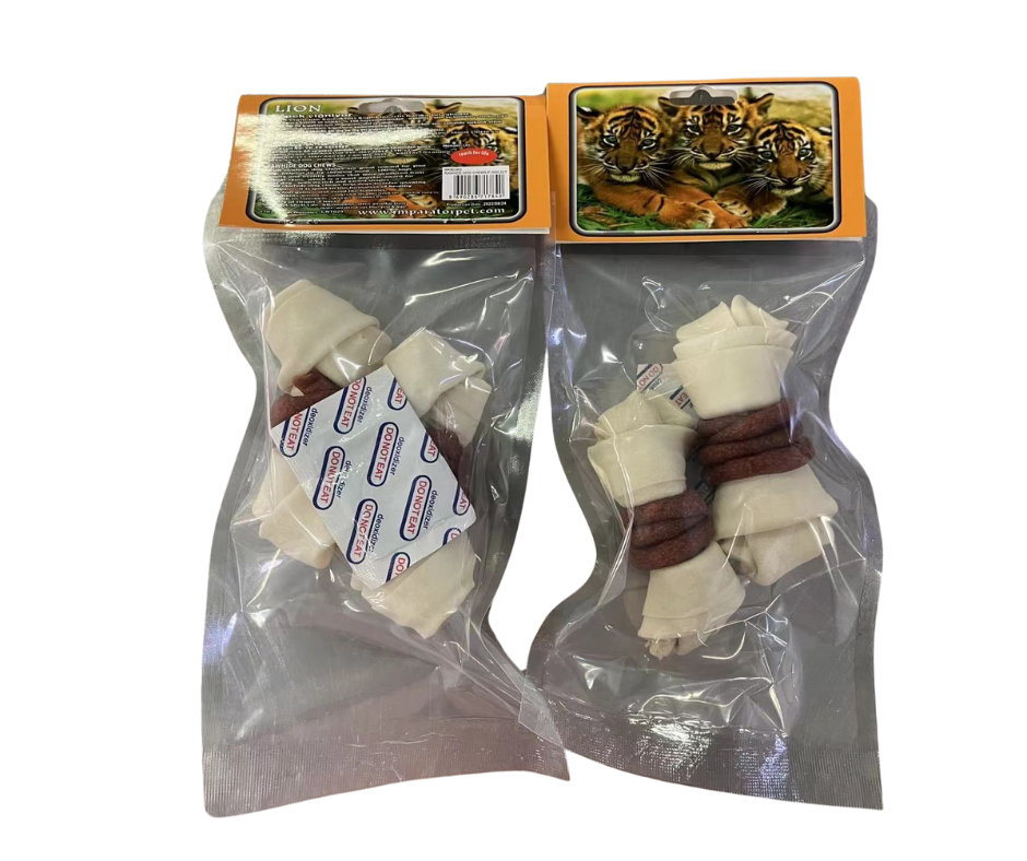 Beyaz tavuklu düğüm kemik 5'' 50-60gr 2'Li