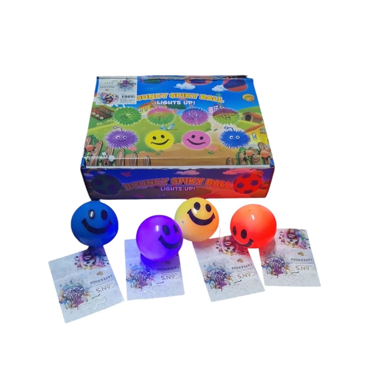 TJWJ297 Işıklı Gülen Yüz Top Oyuncak 5 cm 12 li