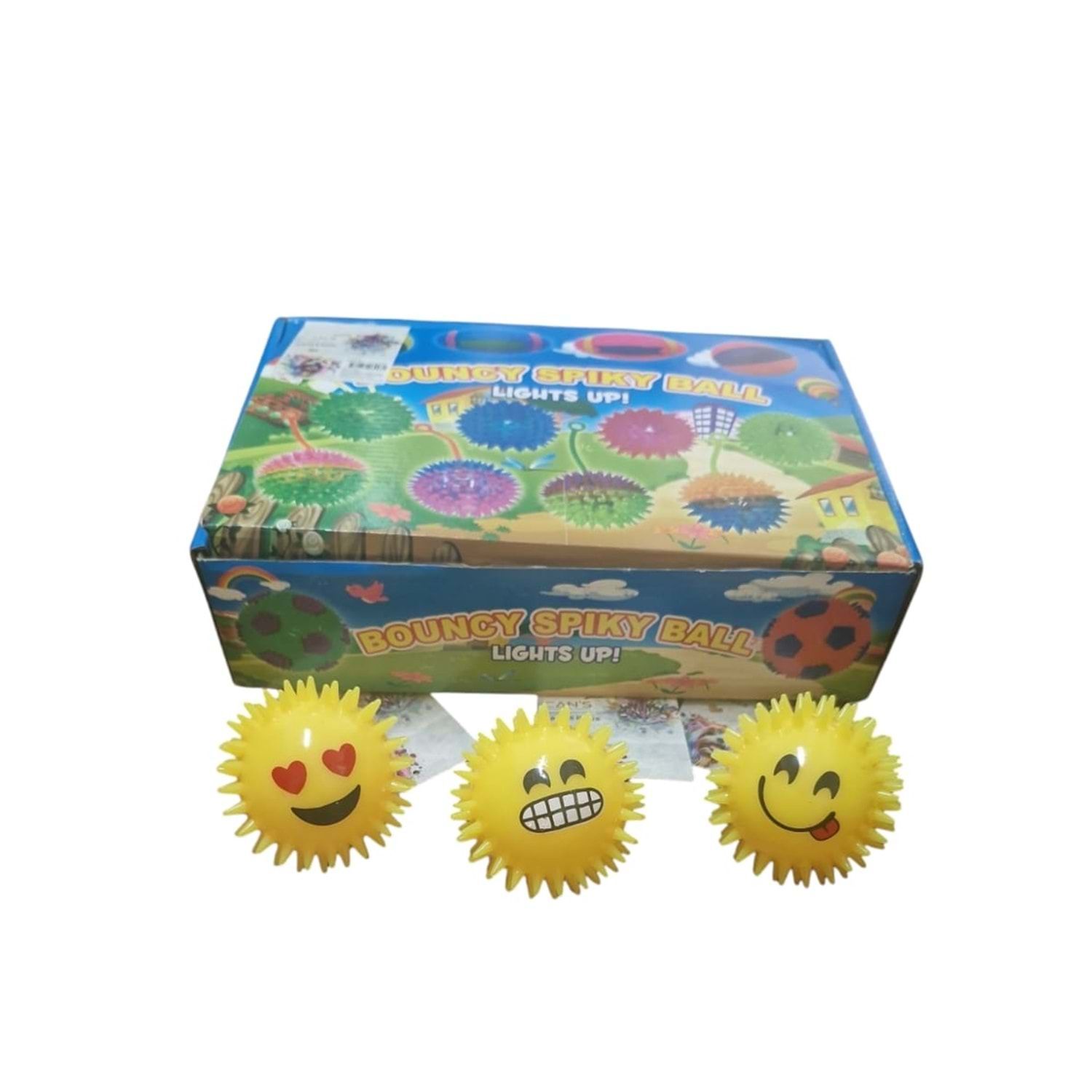 Öten Işıklı TJWJ291 Emoji Top Oyuncak 7 cm 12 li