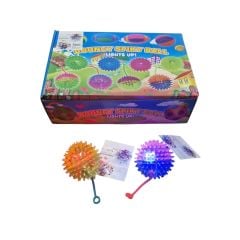 TJWJ293 Öten Işıklı Parmak Aparatlı Dikenli Top Oyuncak 7 cm 12 li