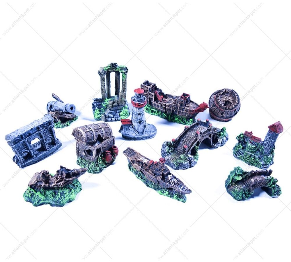 Karışık Mini Akvaryum Dekor Seti 12'li