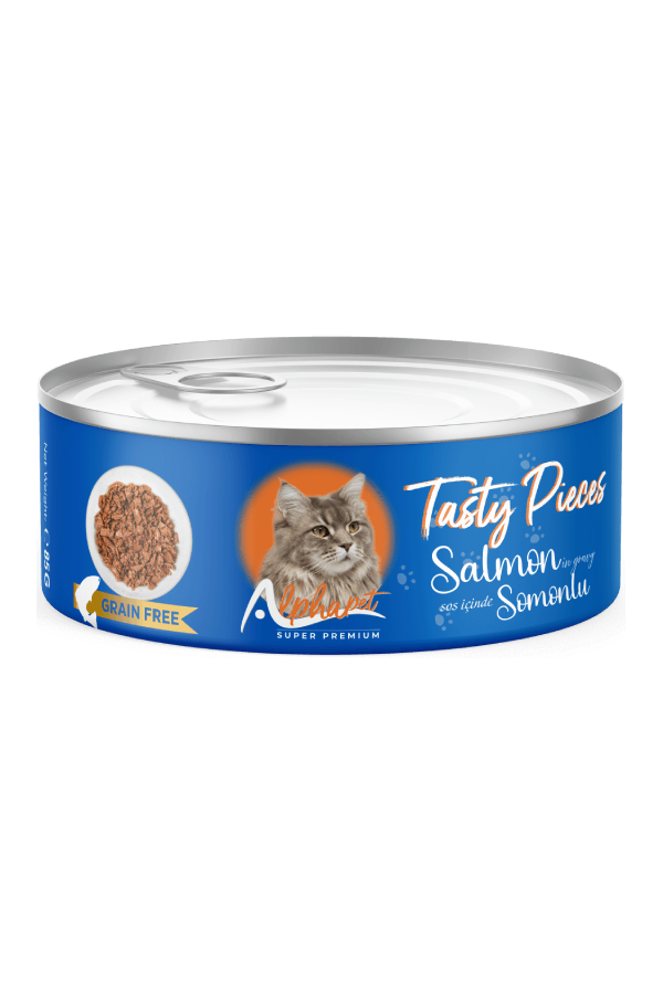 ALPHA PET YETİŞKİN KEDİ SOSLU GOURMET SOMONLU 100 GR. 24'LÜ