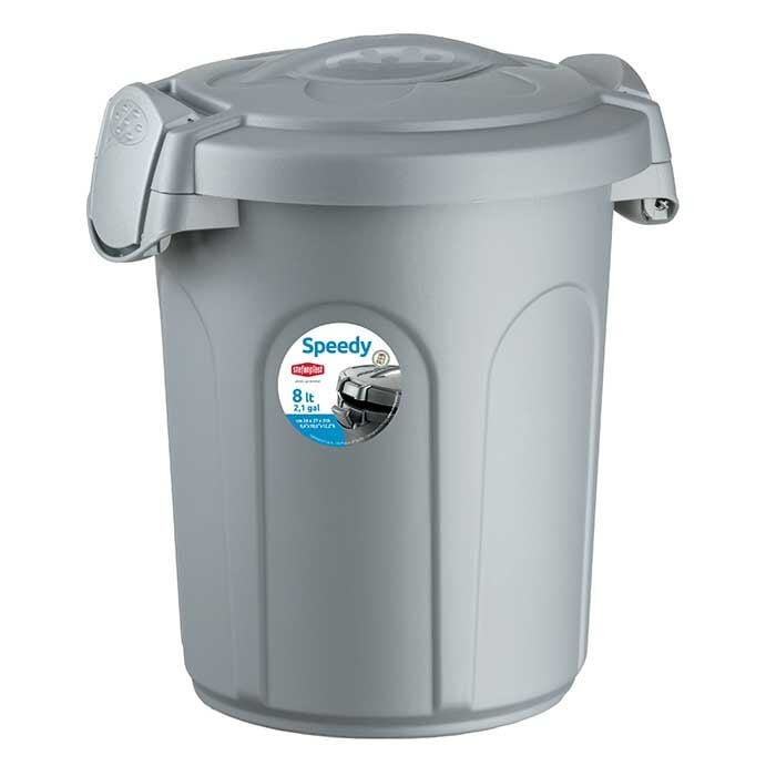 Speedy Yuvarlak Mama Kutusu 8 Litre Gri (8)