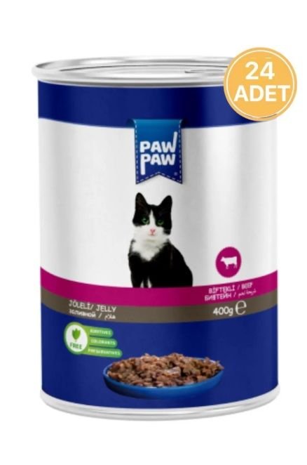 PAW PAW KEDİ SIĞIR ETLİ GRAVY 400 GR KONSERVE 24 ADET