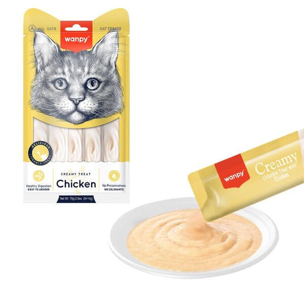 Wanpy Tavuk 12'li-Krema Kedi Ödülü 5x14 gr