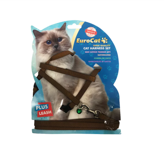 EuroCat Kedi Göğüs Tasması Kahverengi