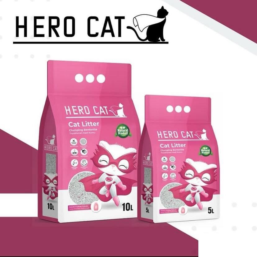 Hero Cat Pudra Kokulu Bentonit Kedi Kumu 5 Lt