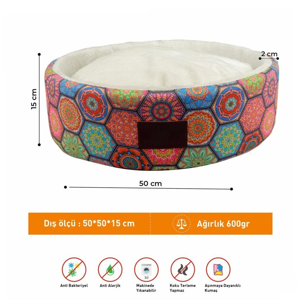 Anti Bakteriyel Yıkanabilir Koku Tutmaz Kedi Köpek Yatağı Model 1