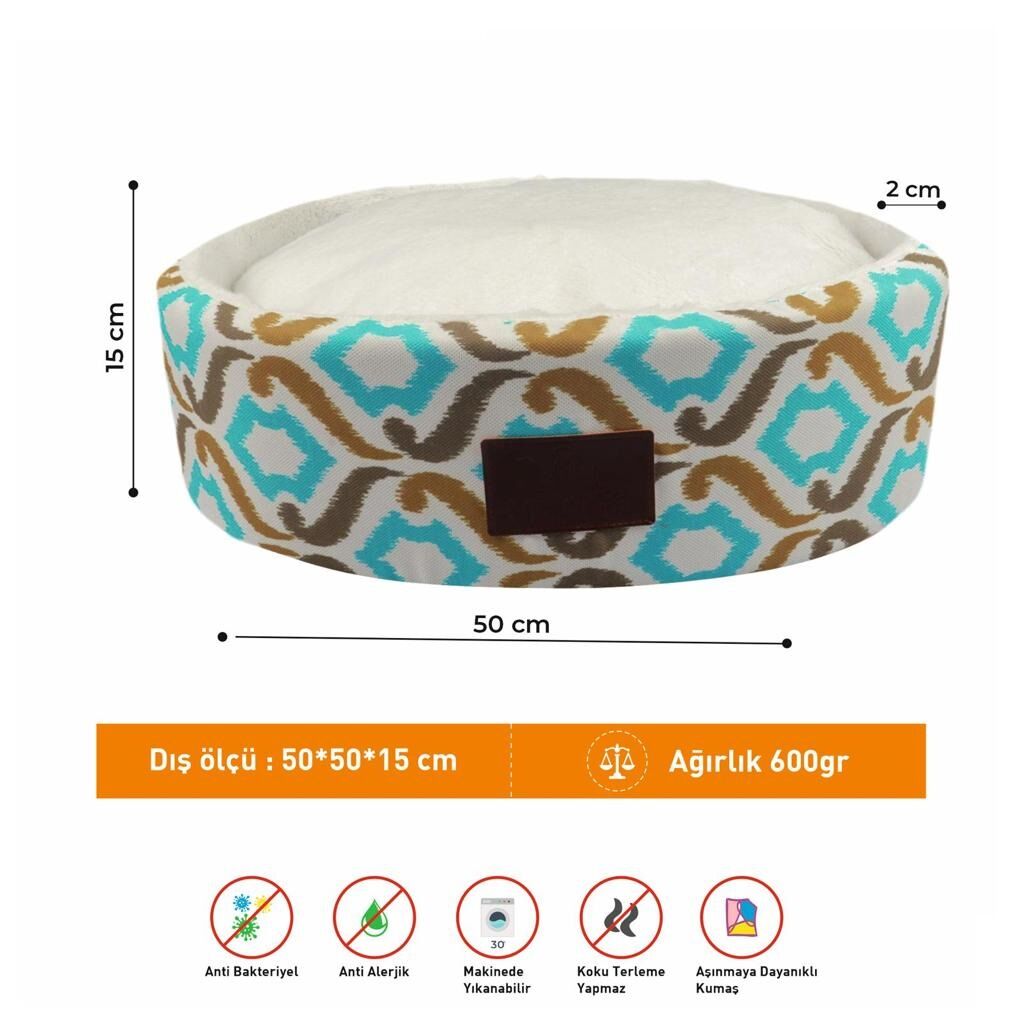 Anti Bakteriyel Yıkanabilir Koku Tutmaz Kedi Köpek Yatağı Model 5