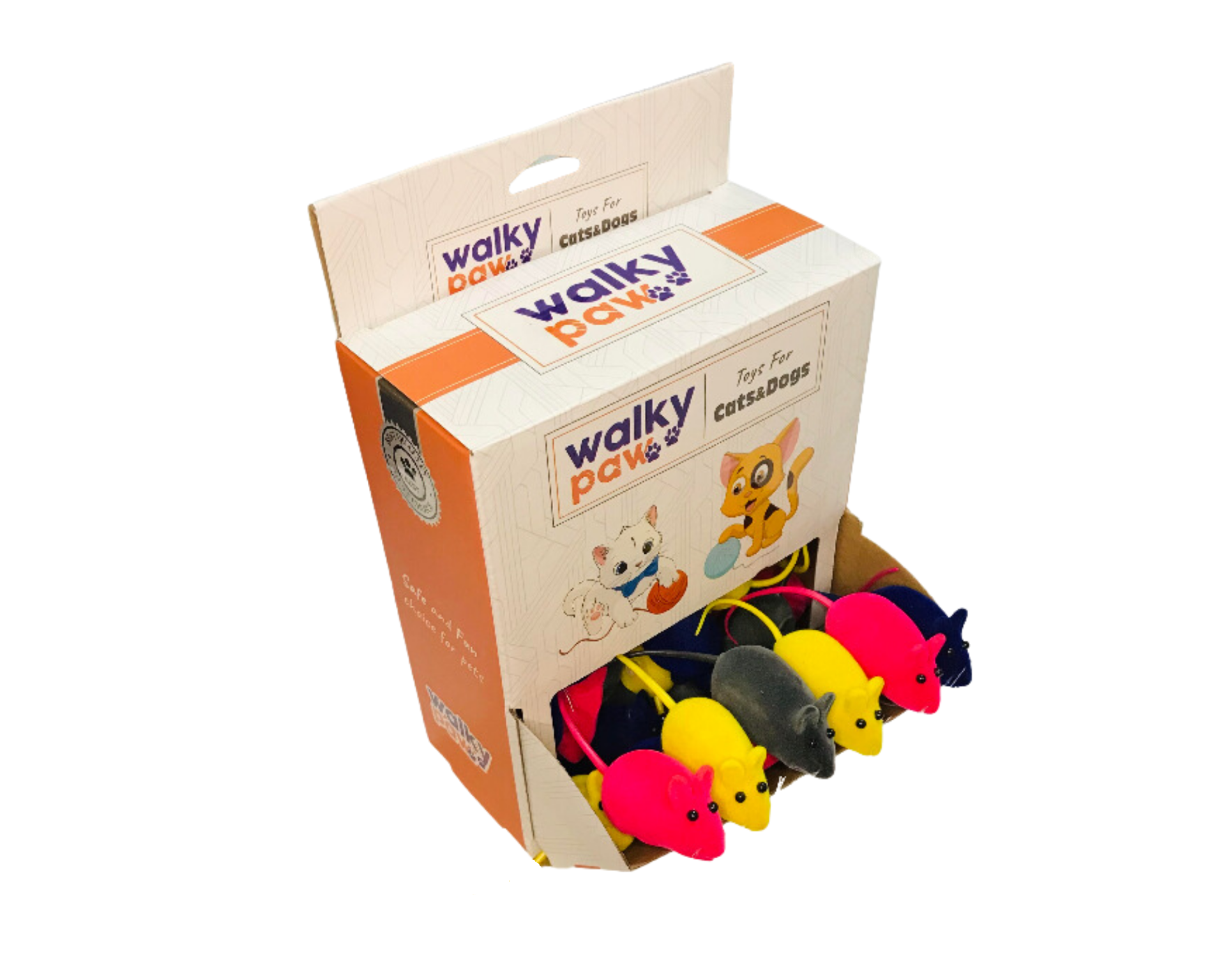 Walky Paw Sesli Fare 6 Cm Kedi Oyuncağı 48'Li