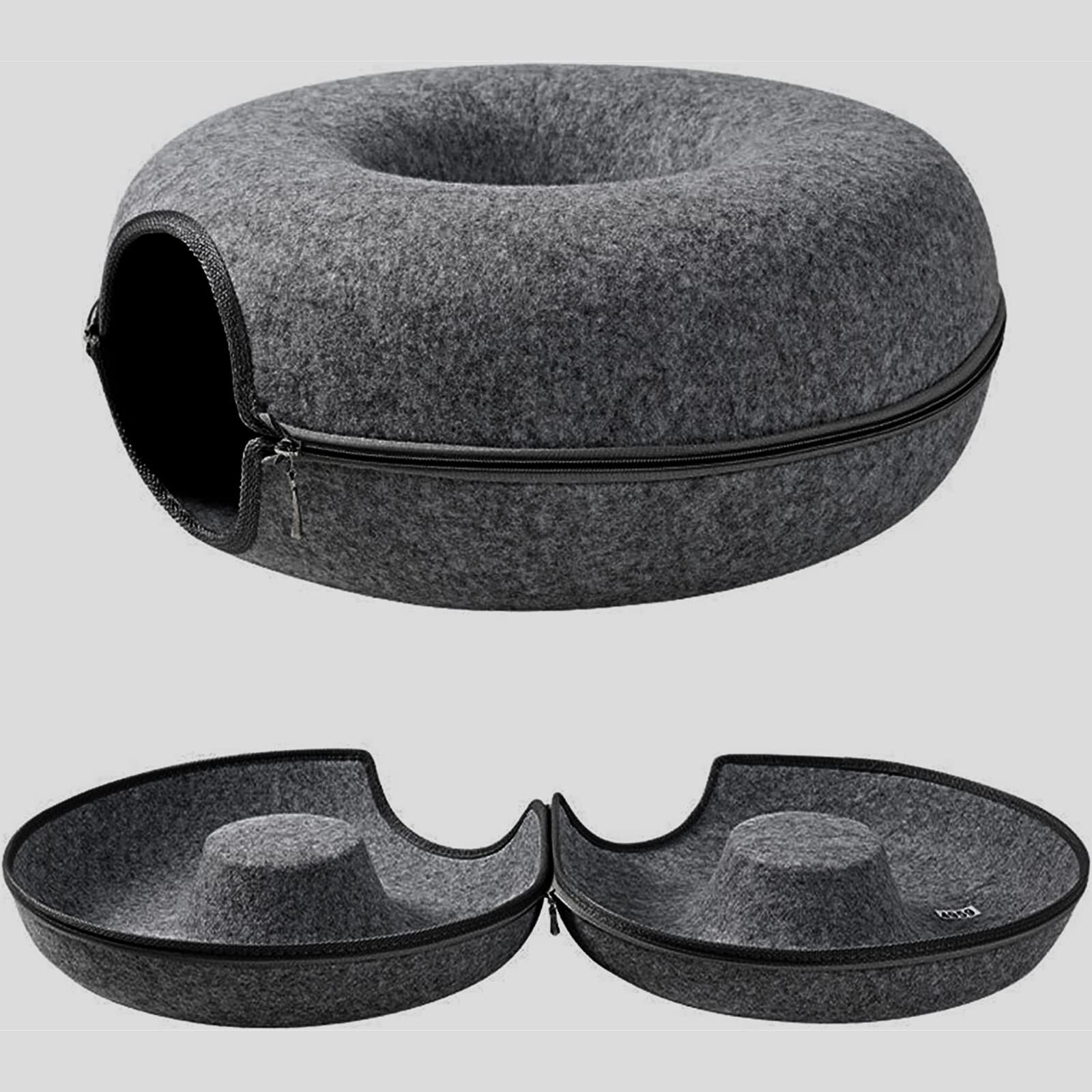 Keçe Kedi Yuva Tüneli Dört Mevsim Evrensel Yaz Kedi Evi Kış Sıcak Kapalı Yuva