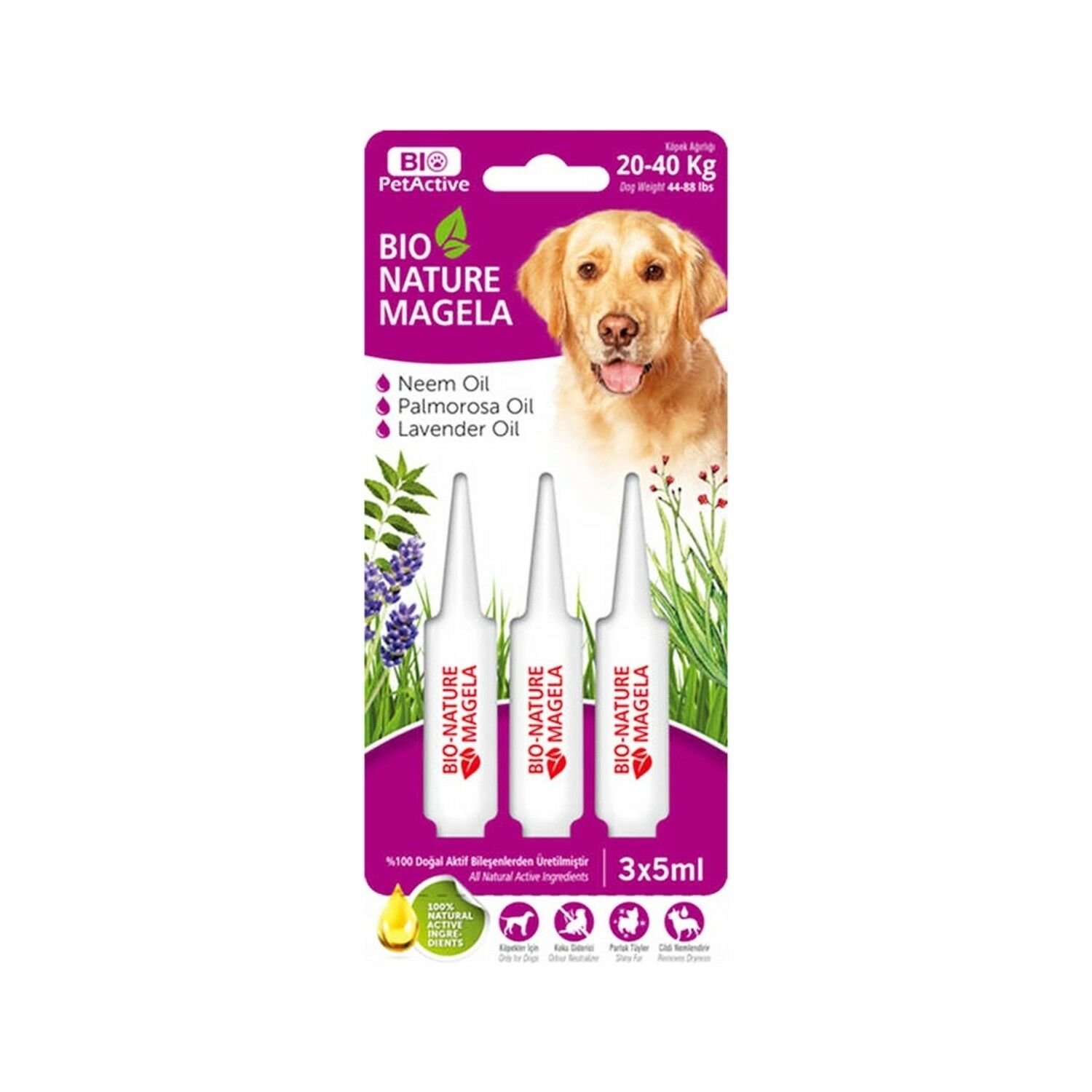 Bio Petactive Bio-Nature Magela 20-40 kg Köpek Ense Damlası (3 x 5 Ml)