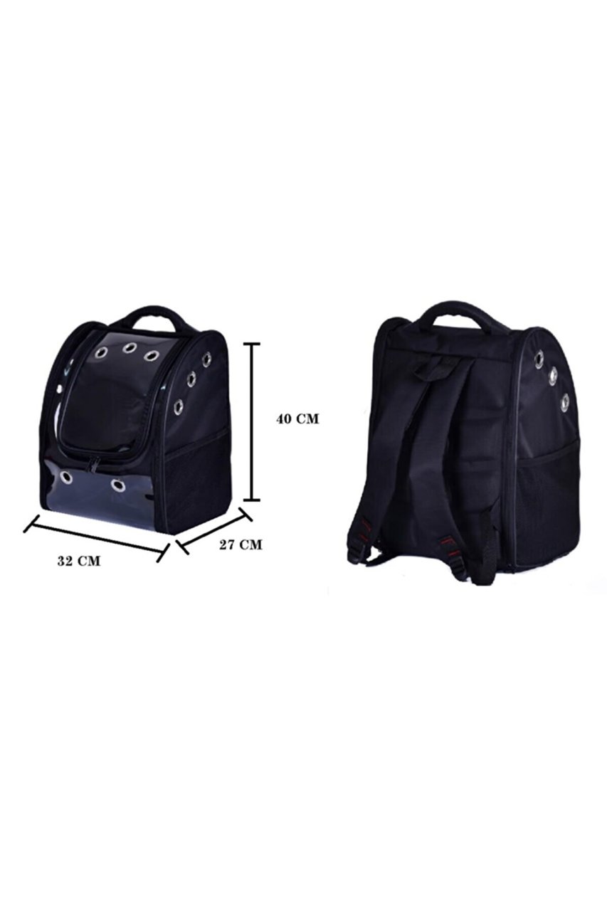 Fermuarlı Şeffaf Köpek & Kedi Taşıma Sırt Çantası 32 X 27 X 40 Cm