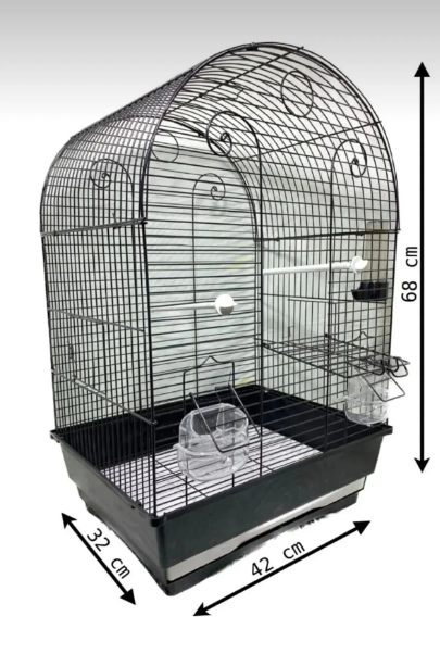 Siyah Büyük Boy Kafes 68x42x32 cm
