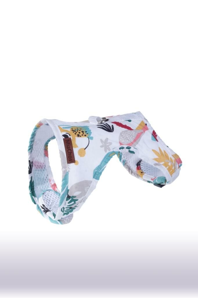 Desenli Göğüs Tasma Seti Beyaz