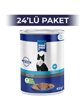PawPaw Paw Paw Pate Balıklı Yetişkin Kedi Konserve Maması 400 gr 24